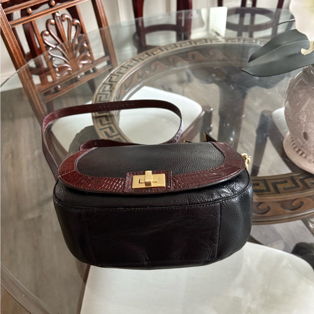 Brahmin Black and Brown “Sonny” Crossbody Saddle Bag - Picture 4 of 11
